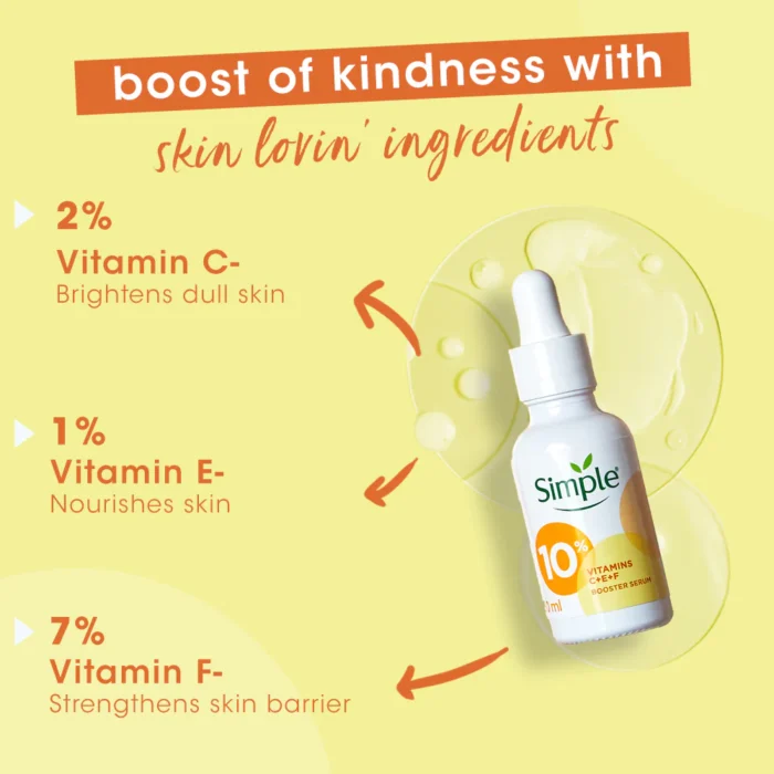 Simple Booster Serum 10% Vitamin C+E+F 30ml - Image 2