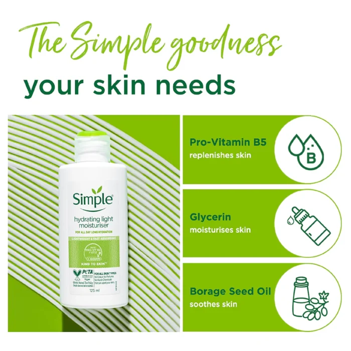 Simple Kind To Skin Hydrating Light Moisturiser 125ml - Image 2