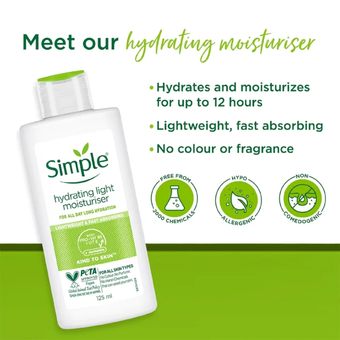 Simple Kind To Skin Hydrating Light Moisturiser 125ml - Image 4