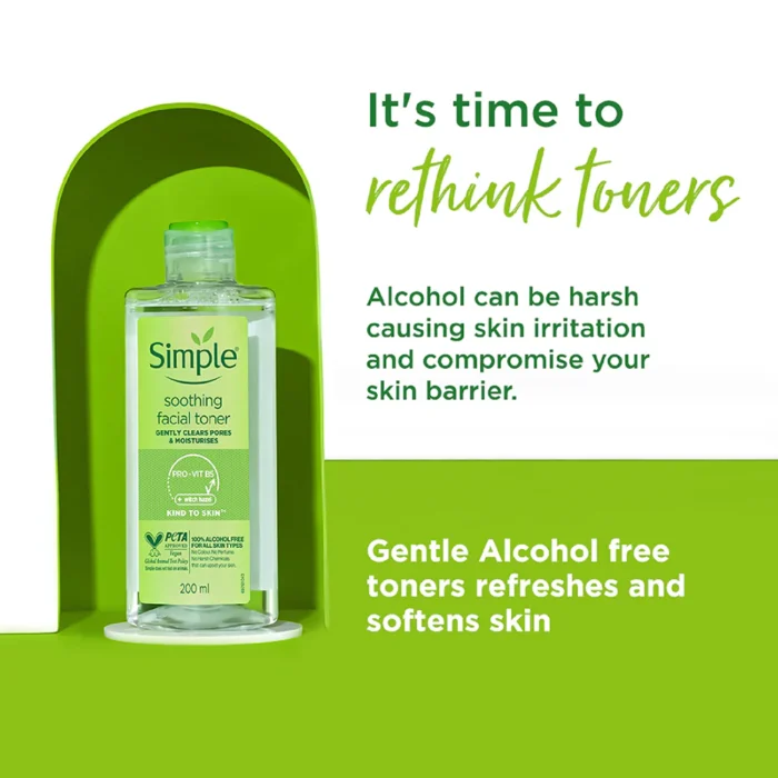Simple Kind To Skin Soothing Facial Toner 200ml - Image 2