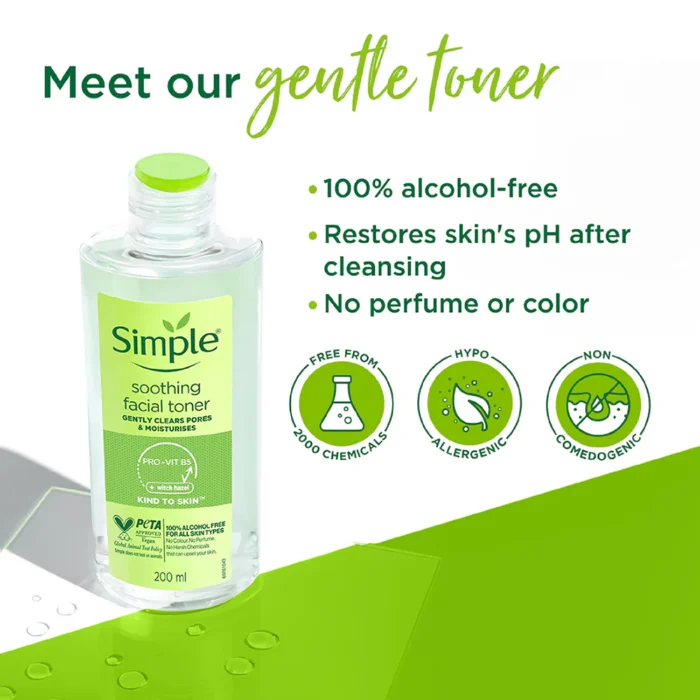 Simple Kind To Skin Soothing Facial Toner 200ml - Image 5