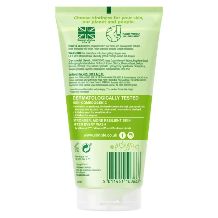 Simple Kind To Skin Refreshing Facial Wash Gel 150ml - Image 5