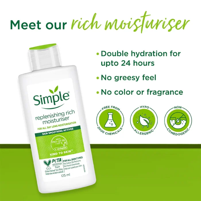 Simple Kind To Skin Replenishing Rich Moisturiser 125ml - Image 3