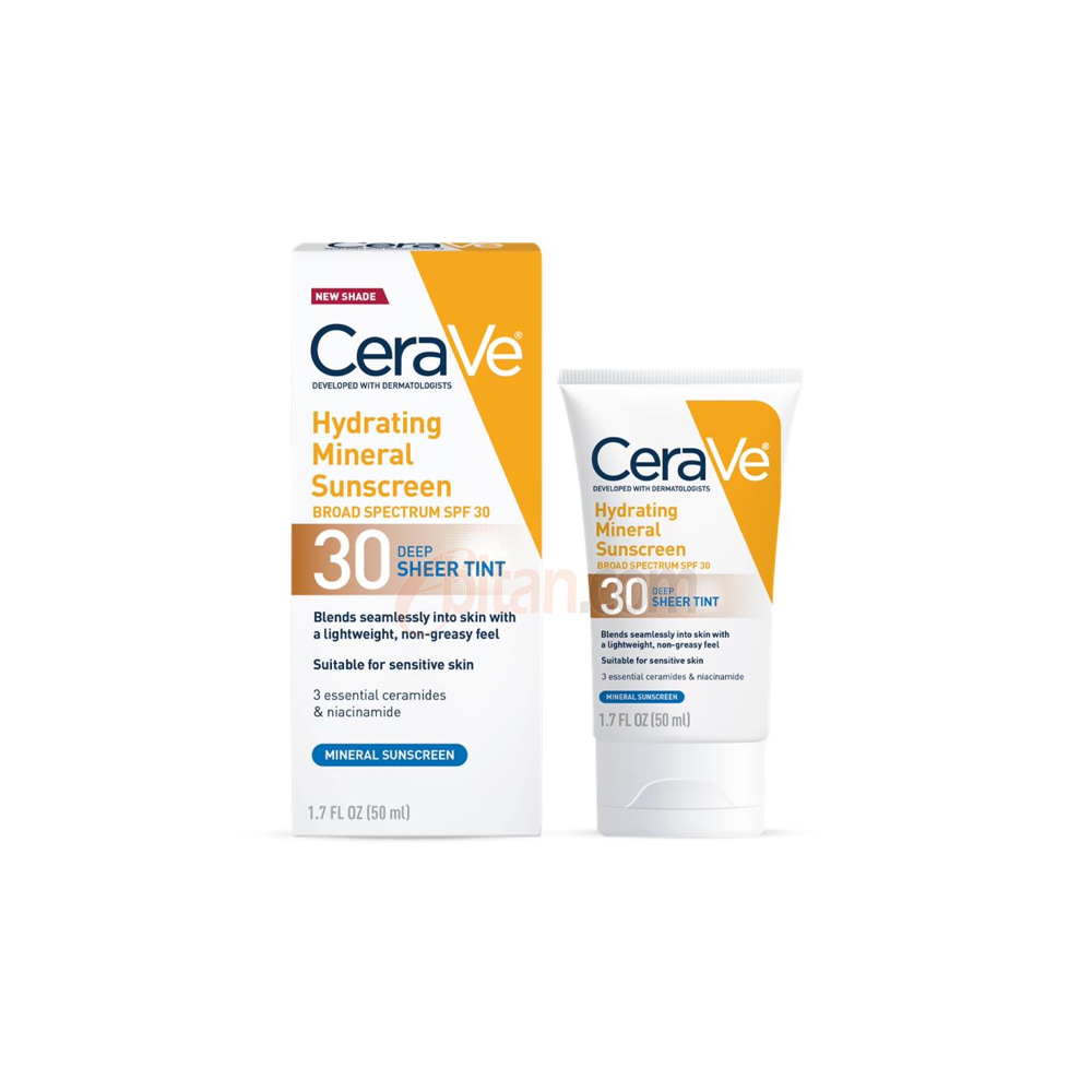 CeraVe Hydrating Mineral Sunscreen SPF 30 Face Sheer Tint 50ml CeraVe Hydrating Mineral Sunscreen SPF 30 Face Sheer Tint 50ml