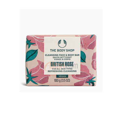 The Body Shop British Rose Cleansing Face & Body Bar 100g