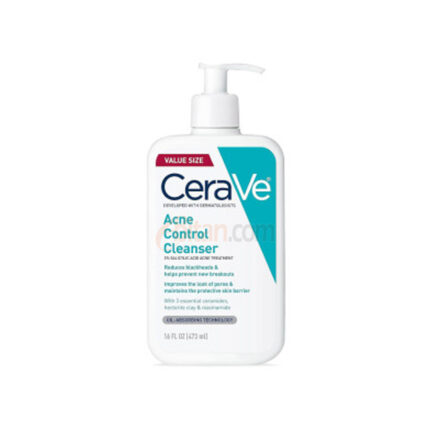 CeraVe Acne Face Cleanser with 2% Salicylic Acid and Purifying Clay for Oily Skin 473ml