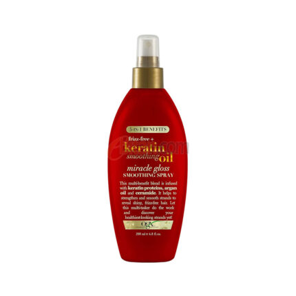 Ogx Frizz-free + Keratin Smoothing Oil Miracle Gloss 5 In 1 Spray - 200 ml